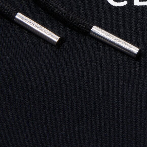 NEW CELINE x Hedi Slimane Loose Zipped Hoodie Black Cotton Fleece Logo XXL 2XL - Picture 8 of 15